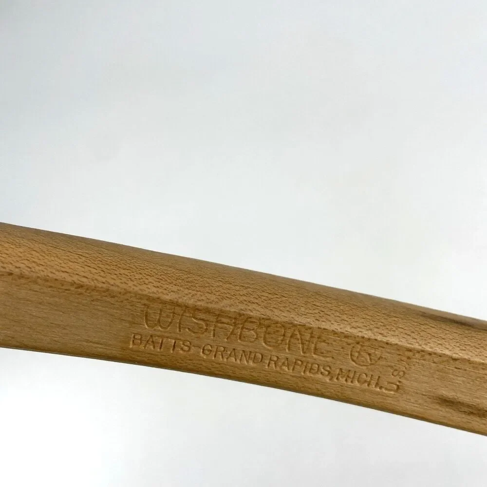 3 Ct VTG WISHBONE Wishbone-Shaped Wood Coat Suit Hangers Locking Pants Bar
